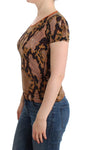 Top stampato cavalli marrone con stampa serpente - Taglia IT44-L