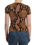 Top stampato cavalli marrone con stampa serpente - Taglia IT44-L