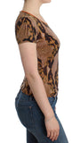 Top stampato cavalli marrone con stampa serpente - Taglia IT44-L