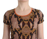 Top stampato cavalli marrone con stampa serpente - Taglia IT44-L