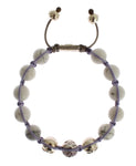 Braccialetto Nialaya Purple CZ Howlite in argento 925 - Taglia S