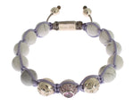 Braccialetto Nialaya Purple CZ Howlite in argento 925 - Taglia S