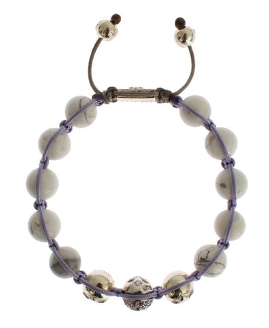 Bracciale Nialaya Purple CZ Howlite in argento 925 - Taglia M