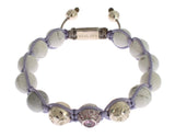 Bracciale Nialaya Purple CZ Howlite in argento 925 - Taglia M