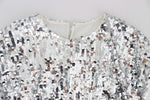 T-shirt con scollo a V argento con paillettes Dolce & Gabbana - IT42