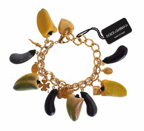 Bracciale Charms Dolce&Gabbana in ottone dorato-amarena e paprica siciliana