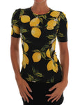 T-Shirt Stretch in seta limone multicolore Dolce & Gabbana - IT36-XXS