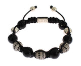 Braccialetto Nialaya Clear CZ Black Agate 925 - Misura S