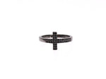 Anello Nialaya Black CZ Cross Rhodium 925 - Misura EU56-US8