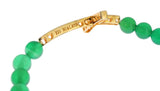 Nialaya Jade Stone Gold CZ Croce Bracciale in argento 925 - Taglia XS