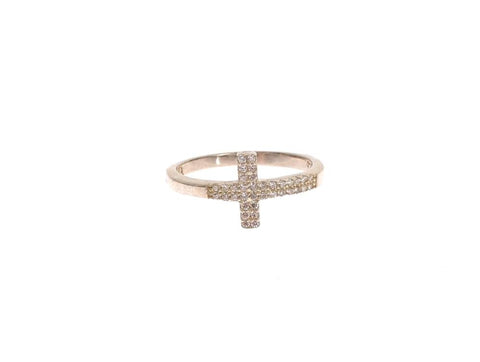 Anello Nialaya Silver CZ Cross 925 - Misura EU56-US8