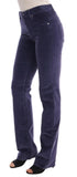 Pantaloni bootcut elasticizzati viola Ermanno Scervino velluto a coste-W26