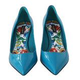 Scarpe con tacco in pelle verniciata blu Dolce&Gabbana - Taglia EU36-US5,5