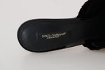 Dolce&Gabbana Sandali aperti in cristallo nero con dita aperte-EU35-US4,5