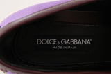 Mocassini eleganti in pelle di cotone viola Dolce & Gabbana - EU39-US6