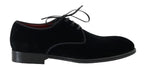 Scarpe derby formali in velluto nero Dolce & Gabbana - Taglia EU39-US6