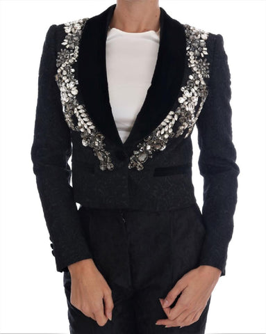 Blazer in cristallo broccato nero Dolce & Gabbana - Taglia IT38-XS