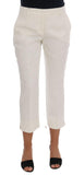 Pantaloni Capri in tessuto broccato bianco Dolce & Gabbana- IT40-S