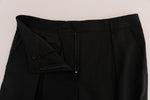 Pantaloni eleganti elasticizzati in lana nera Dolce & Gabbana- IT48-XL