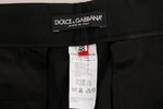 Pantaloni eleganti elasticizzati in lana nera Dolce & Gabbana- IT48-XL