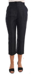 Pantaloni Capri in broccato floreale nero Dolce & Gabbana- IT42-M