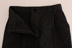 Pantaloni Capri in broccato floreale nero Dolce & Gabbana- IT42-M