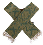 Sciarpa in cotone jacquard verde oro Dolce & Gabbana