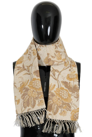 Sciarpa in cotone jacquard oro beige Dolce & Gabbana