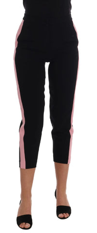 Pantaloni Capri rosa-Gabbana stretch nero-it36-xs