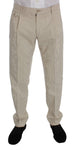 Pantaloni Chino in cotone a righe beige Dolce & Gabbana -48 m