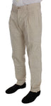 Pantaloni Chino in cotone a righe beige Dolce & Gabbana -48 m