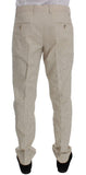 Pantaloni Chino in cotone a righe beige Dolce & Gabbana -48 m