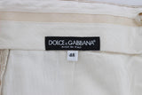 Pantaloni Chino in cotone a righe beige Dolce & Gabbana -48 m