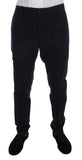 Pantaloni in cotone regular fit a righe grigie Dolce & Gabbana-it50-l