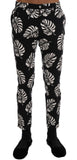 Pantaloni slim elasticizzati in cotone elasticizzato bianco e nero Dolce-Gabbana-it46-s