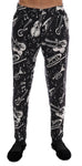 Pantaloni in lino stampa Dolce & Gabbana Black Jazz-it46-s