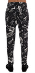 Pantaloni in lino stampa Dolce & Gabbana Black Jazz-it46-s