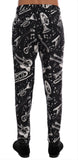 Pantaloni in lino stampa Dolce & Gabbana Black Jazz-it50-l