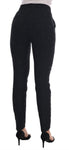 Pantalone slim fit in tessuto broccato nero Dolce & Gabbana-it38-xs