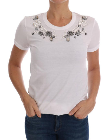 T-Shirt in cotone bianco Dolce & Gabbana-it38-xs