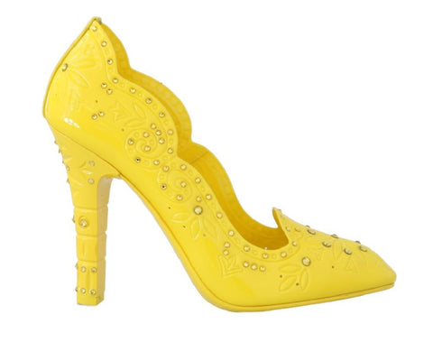 Dolce & Gabbana Giallo Scarpe cristallo CINDERELLA- eu37-5-us7