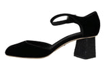 Dolce & Gabbana in velluto nero Mary Janes Shoes- eu40-us9.5