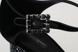 Dolce & Gabbana in velluto nero Mary Janes Shoes- eu40-us9.5