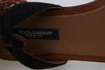 Dolce & Gabbana Scarpe scamosciate di rafia color cristallo beige nero-eu35-us4.5