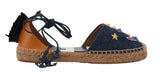 Scarpe Espadrillas in pelle blu denim Dolce & Gabbana- eu41-us10.5