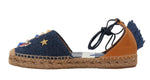 Scarpe Espadrillas in pelle blu denim Dolce & Gabbana- eu41-us10.5