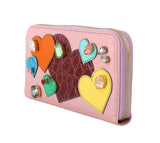 Portafoglio Pochette Continental in pelle con cuore in pelle rosa D&G