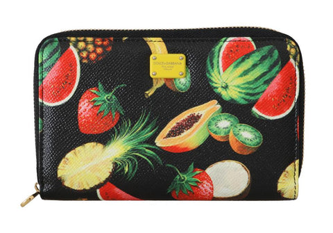 Portafoglio Continental con cerniera in pelle Dauphine Fruit D&G