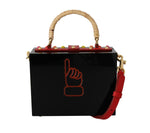 Portamonete SICILY BARP BOX in pelle chiara LED nera Dolce & Gabbana