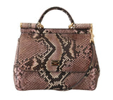 SICILY Borsa in pelle di serpente rosa pitone Dolce & Gabbana